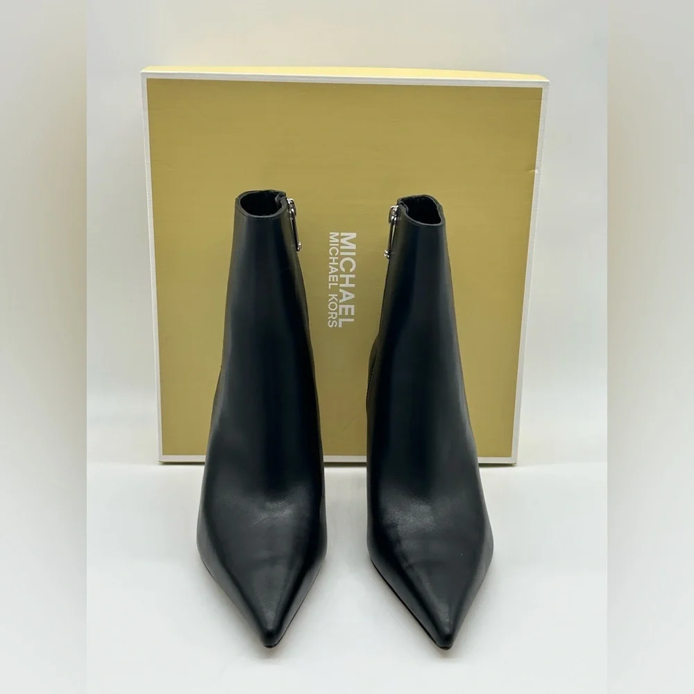 Michael Kors Halle Black Leather Bootie 7M | Crystal Stiletto Heel | New in Box - Picture 12 of 12